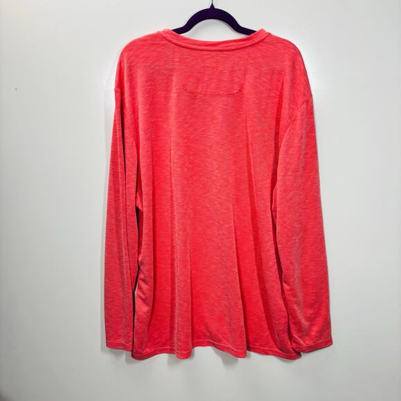 Men’s Tommy Bahama Long Sleeve Paradiso Vee Bright Coral XXXL 0298 - Picture 4 of 7